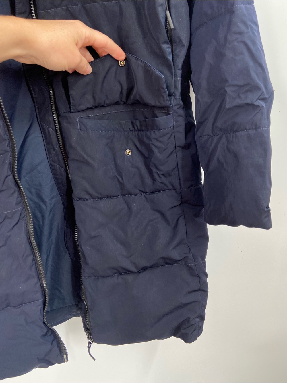 Everlane Long Puffer Coat XS Blue FLAWED - Picture 5 of 9
